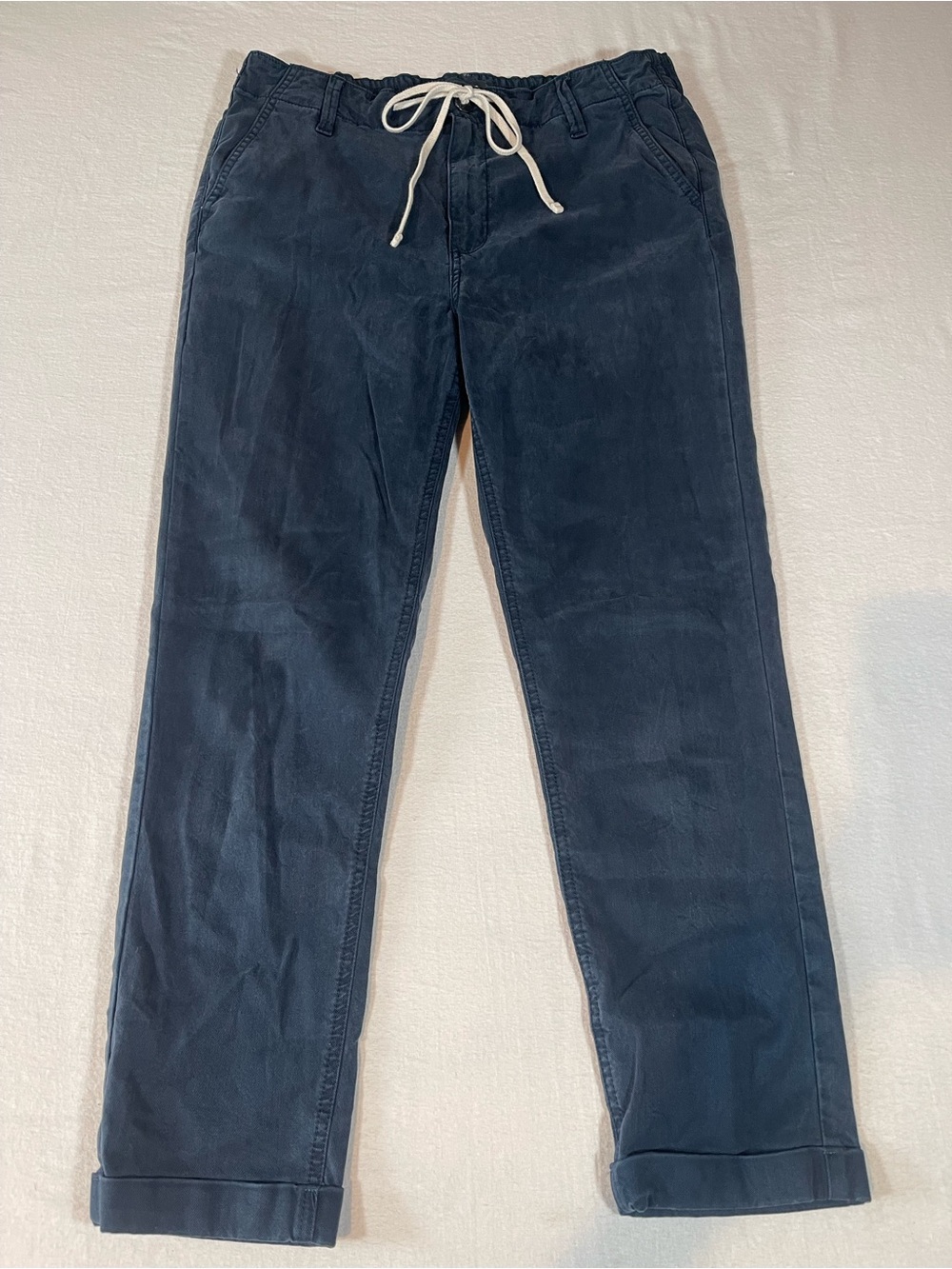 PAIGE Women’s Drawstring Elastic Waist Cuffed Stretch Jogger Navy Size 30